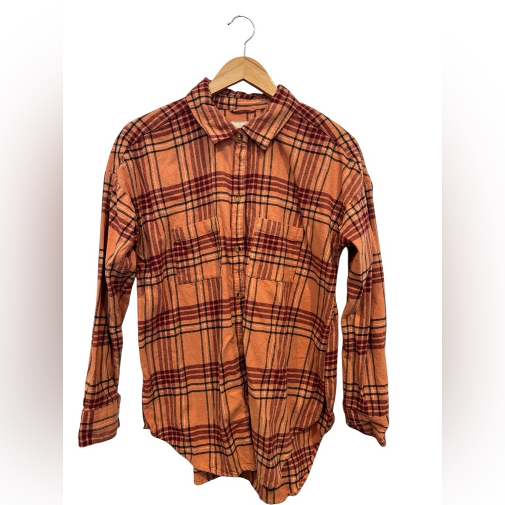 Rip Curl Orange and Red Plaid Women’s Shirt